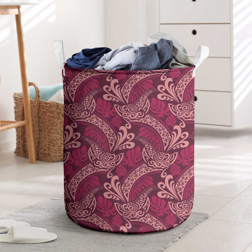 Sweet Pink Monstera Laundry Basket Polynesian Tribal Pattern LT01 Pink - Polynesian Pride