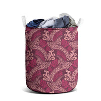 Sweet Pink Monstera Laundry Basket Polynesian Tribal Pattern LT01 - Polynesian Pride