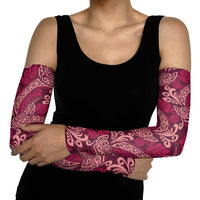Sweet Pink Monstera Arm Sleeves Polynesian Tribal Pattern LT01 - Polynesian Pride