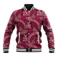 Sweet Pink Monstera Baseball Jacket Polynesian Tribal Pattern LT01 Unisex Pink - Polynesian Pride