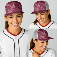 Sweet Pink Monstera Baseball Net Cap Polynesian Tribal Pattern - Polynesian Pride