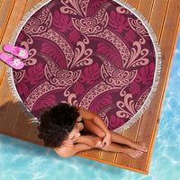 Sweet Pink Monstera Beach Blanket Polynesian Tribal Pattern - Polynesian Pride