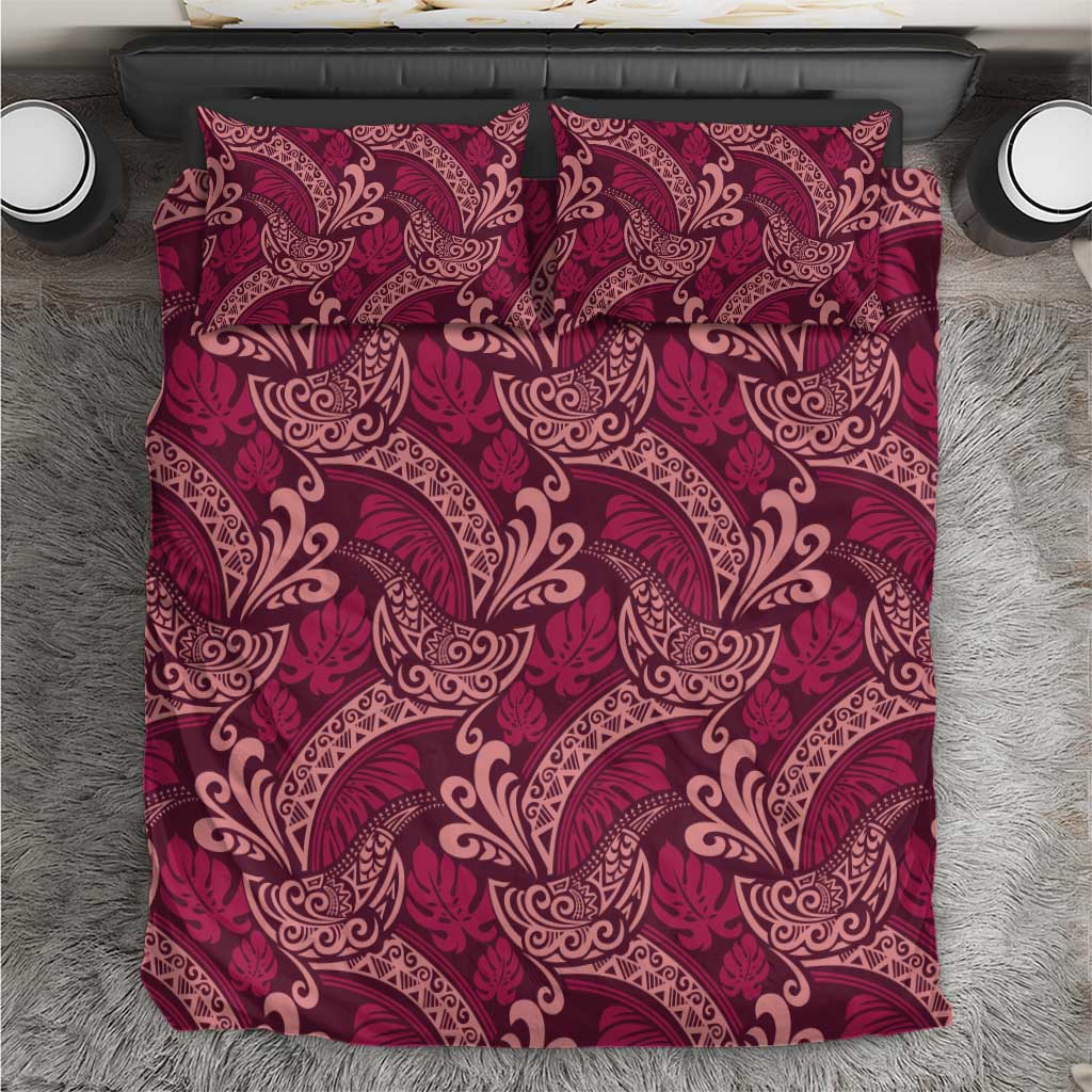 Sweet Pink Monstera Bedding Set Polynesian Tribal Pattern - Polynesian Pride