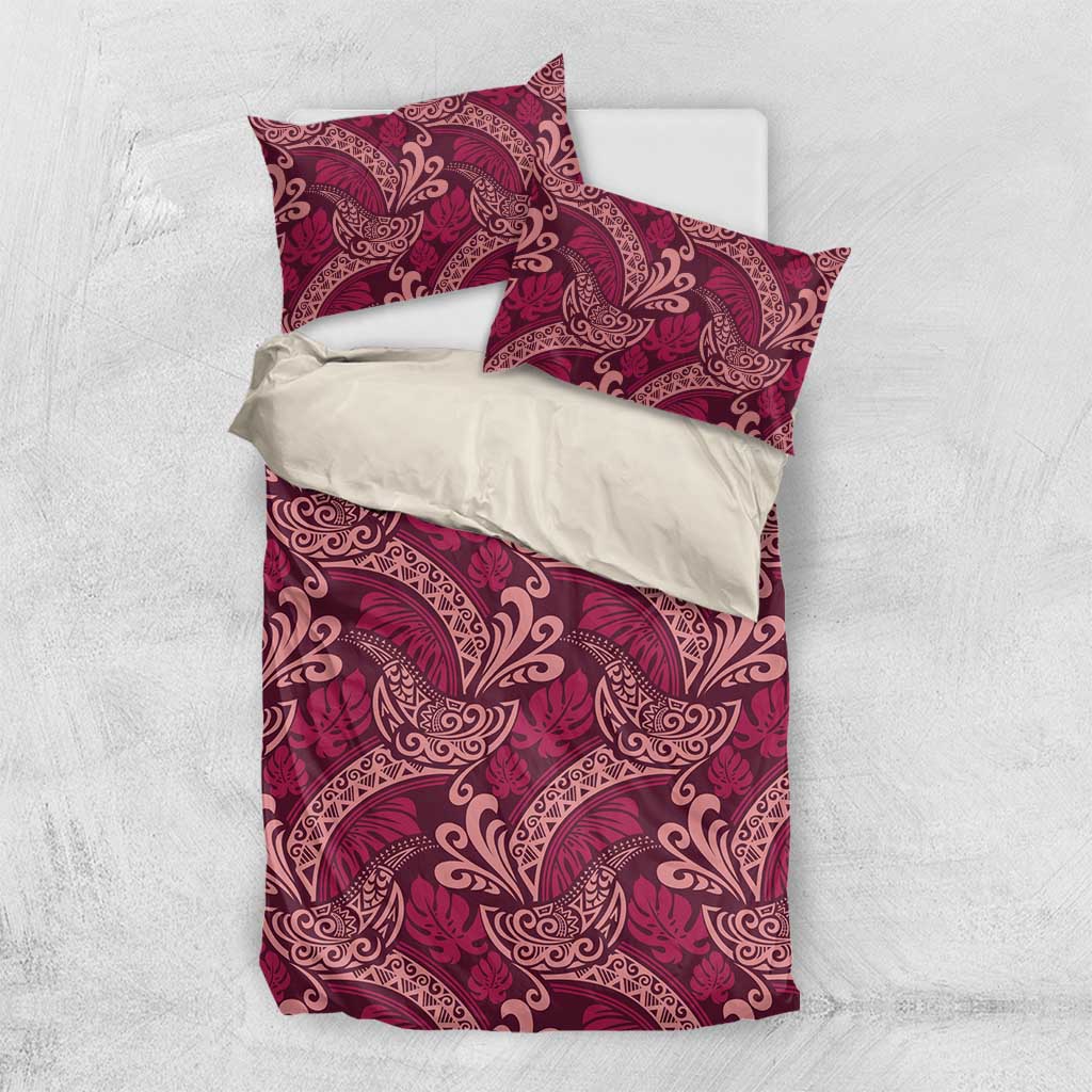 Sweet Pink Monstera Bedding Set Polynesian Tribal Pattern - Polynesian Pride
