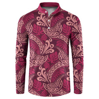 Sweet Pink Monstera Button Sweatshirt Polynesian Tribal Pattern LT01 Pink - Polynesian Pride