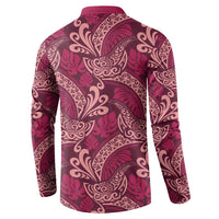 Sweet Pink Monstera Button Sweatshirt Polynesian Tribal Pattern LT01 - Polynesian Pride
