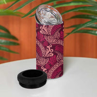 Sweet Pink Monstera 4 in 1 Can Cooler Tumbler Polynesian Tribal Pattern LT01 - Polynesian Pride