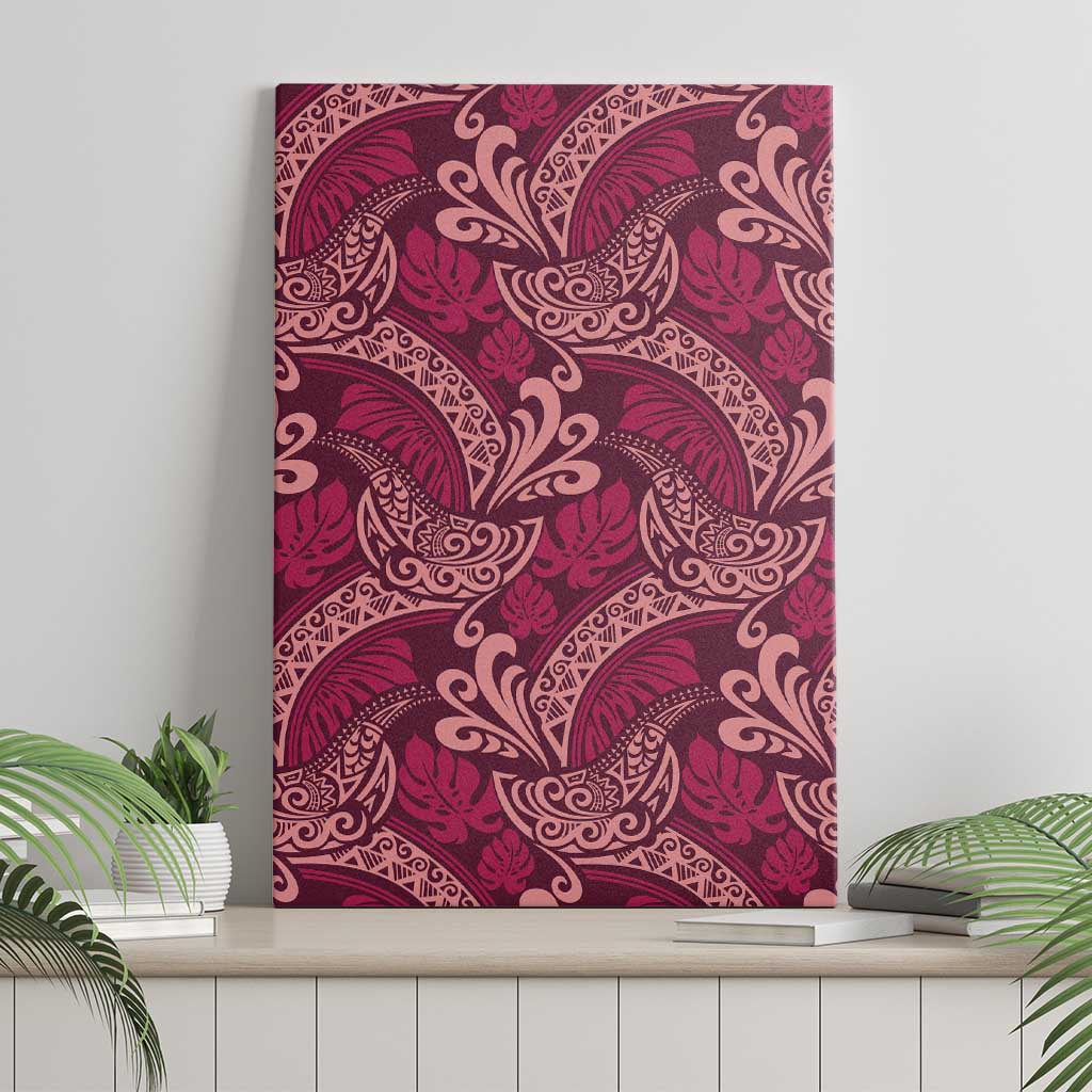 Sweet Pink Monstera Canvas Wall Art Polynesian Tribal Pattern LT01 - Polynesian Pride