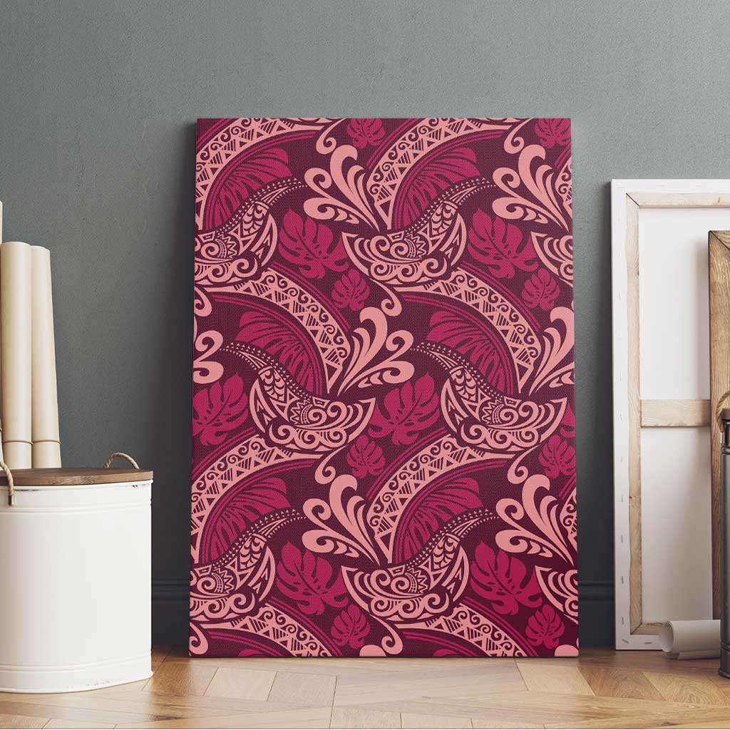 Sweet Pink Monstera Canvas Wall Art Polynesian Tribal Pattern LT01 - Polynesian Pride