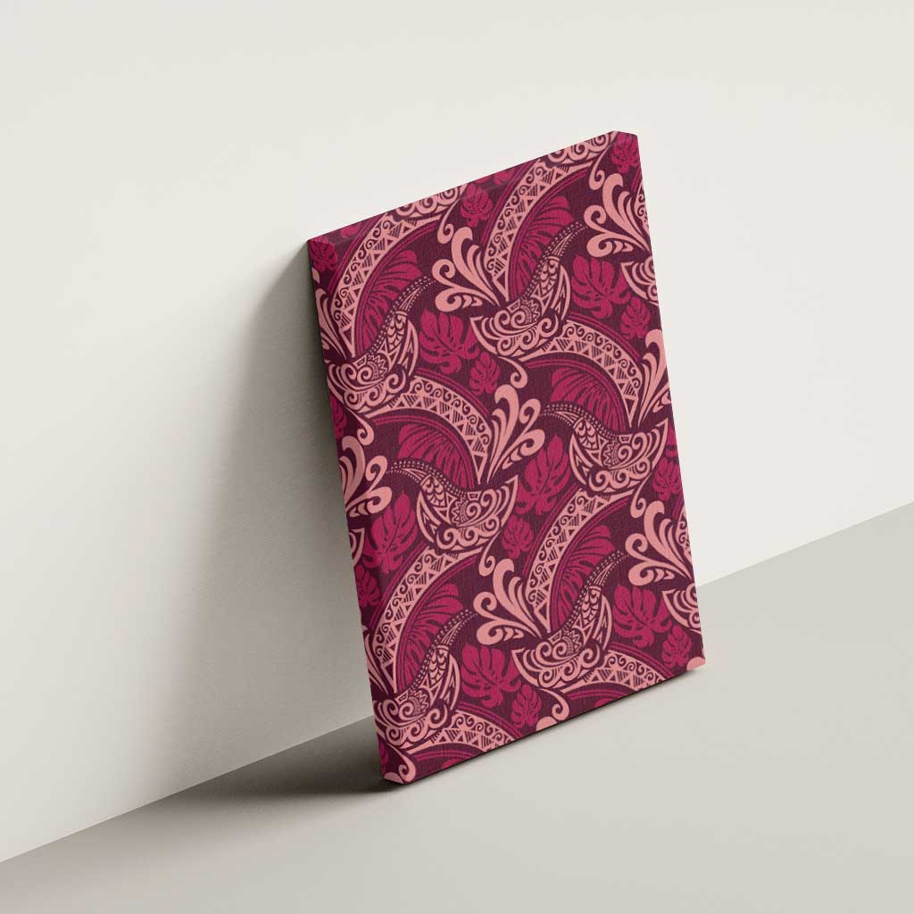 Sweet Pink Monstera Canvas Wall Art Polynesian Tribal Pattern LT01 - Polynesian Pride