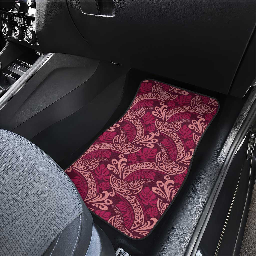 Sweet Pink Monstera Car Mats Polynesian Tribal Pattern LT01 - Polynesian Pride
