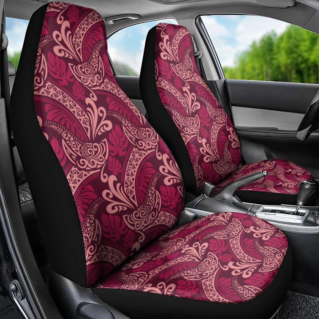 Sweet Pink Monstera Car Seat Cover Polynesian Tribal Pattern LT01 - Polynesian Pride