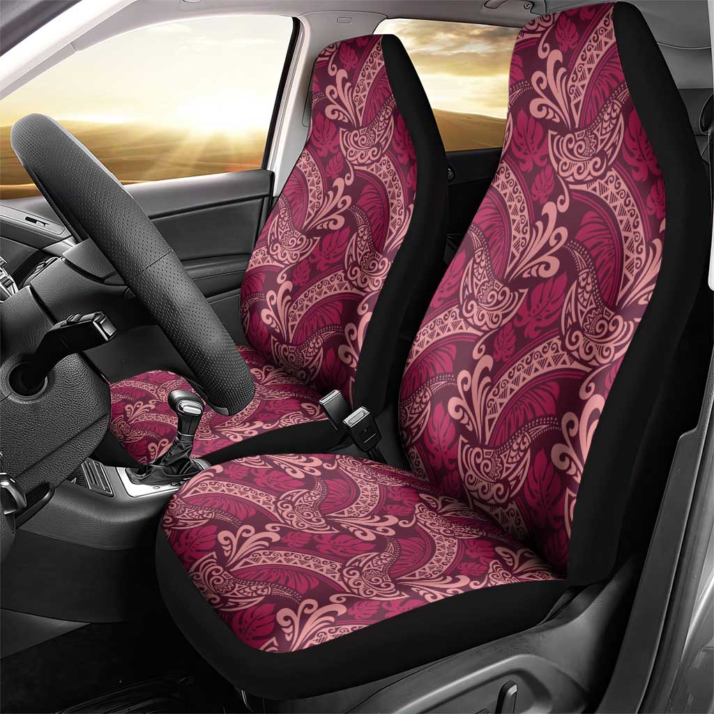 Sweet Pink Monstera Car Seat Cover Polynesian Tribal Pattern LT01 - Polynesian Pride