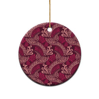 Sweet Pink Monstera Ceramic Ornament Polynesian Tribal Pattern LT01 - Polynesian Pride