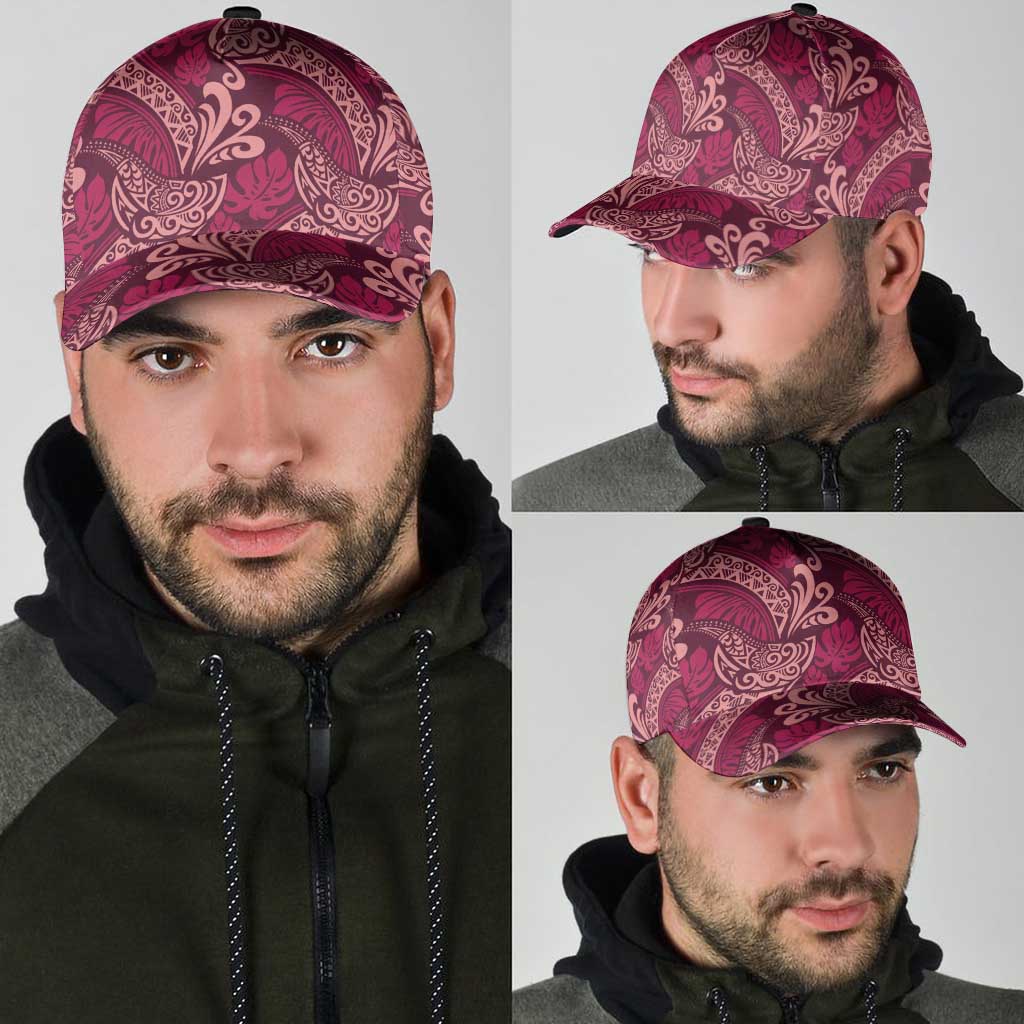 Sweet Pink Monstera Classic Cap Polynesian Tribal Pattern LT01 - Polynesian Pride