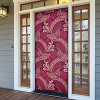 Sweet Pink Monstera Door Cover Polynesian Tribal Pattern - Polynesian Pride