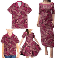 Sweet Pink Monstera Family Matching Puletasi and Hawaiian Shirt Polynesian Tribal Pattern LT01 - Polynesian Pride