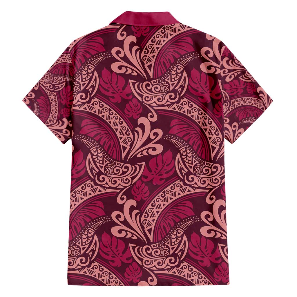Sweet Pink Monstera Family Matching Puletasi and Hawaiian Shirt Polynesian Tribal Pattern LT01 - Polynesian Pride
