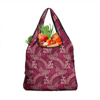 Sweet Pink Monstera Grocery Bag Polynesian Tribal Pattern - Polynesian Pride