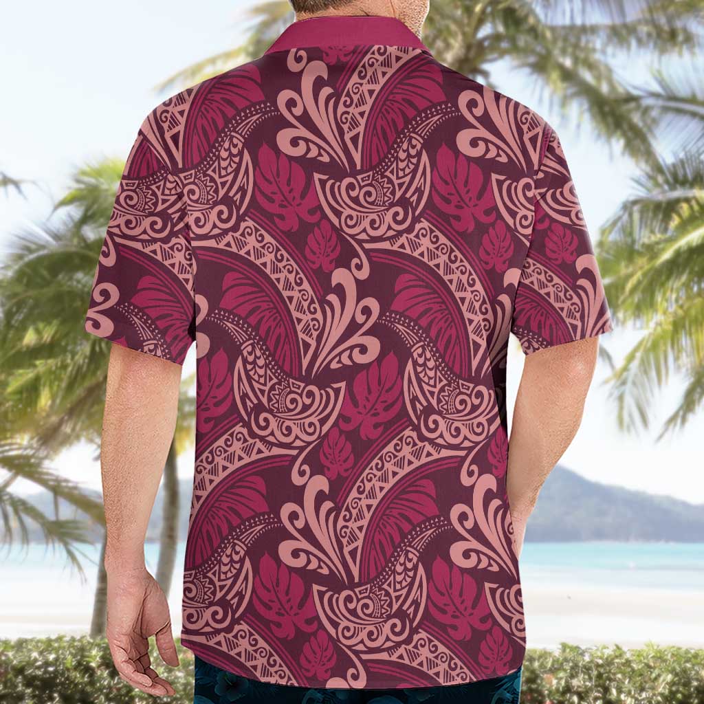 Sweet Pink Monstera Hawaiian Shirt Polynesian Tribal Pattern - Polynesian Pride