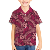 Sweet Pink Monstera Kid Hawaiian Shirt Polynesian Tribal Pattern LT01 Kid Pink - Polynesian Pride