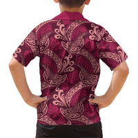 Sweet Pink Monstera Kid Hawaiian Shirt Polynesian Tribal Pattern LT01 - Polynesian Pride