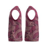 Sweet Pink Monstera Christmas Knitted V-Neck Vest Polynesian Tribal Pattern LT01 - Polynesian Pride
