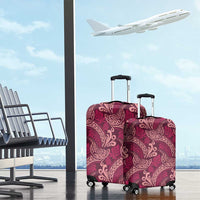 Sweet Pink Monstera Luggage Cover Polynesian Tribal Pattern - Polynesian Pride