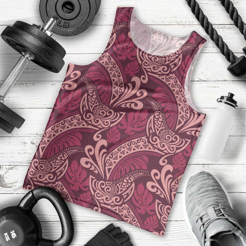 Sweet Pink Monstera Men Tank Top Polynesian Tribal Pattern LT01 - Polynesian Pride
