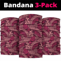 Sweet Pink Monstera Neck Gaiter Polynesian Tribal Pattern LT01 package One Size: 25*50cm Pink - Polynesian Pride