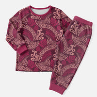 Sweet Pink Monstera Christmas Pajama Set Polynesian Tribal Pattern LT01 Men Pink - Polynesian Pride