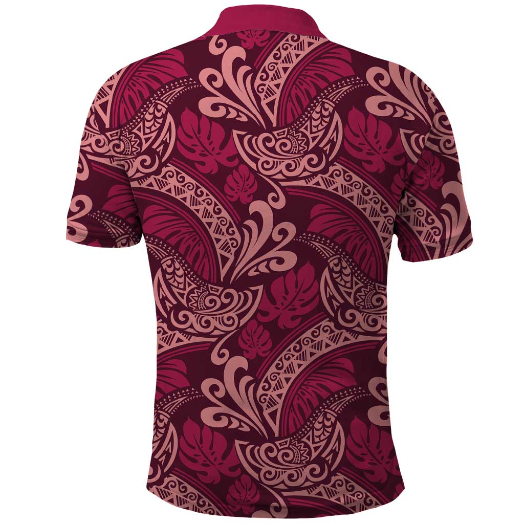 Sweet Pink Monstera Polo Shirt Polynesian Tribal Pattern LT01 - Polynesian Pride