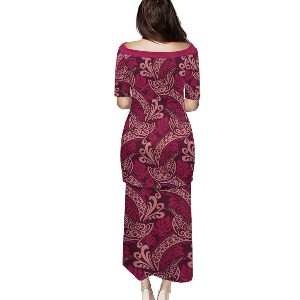 Sweet Pink Monstera Puletasi Polynesian Tribal Pattern LT01 - Polynesian Pride