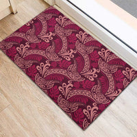 Sweet Pink Monstera Rubber Doormat Polynesian Tribal Pattern LT01 - Polynesian Pride