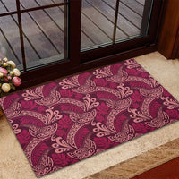Sweet Pink Monstera Rubber Doormat Polynesian Tribal Pattern LT01 - Polynesian Pride