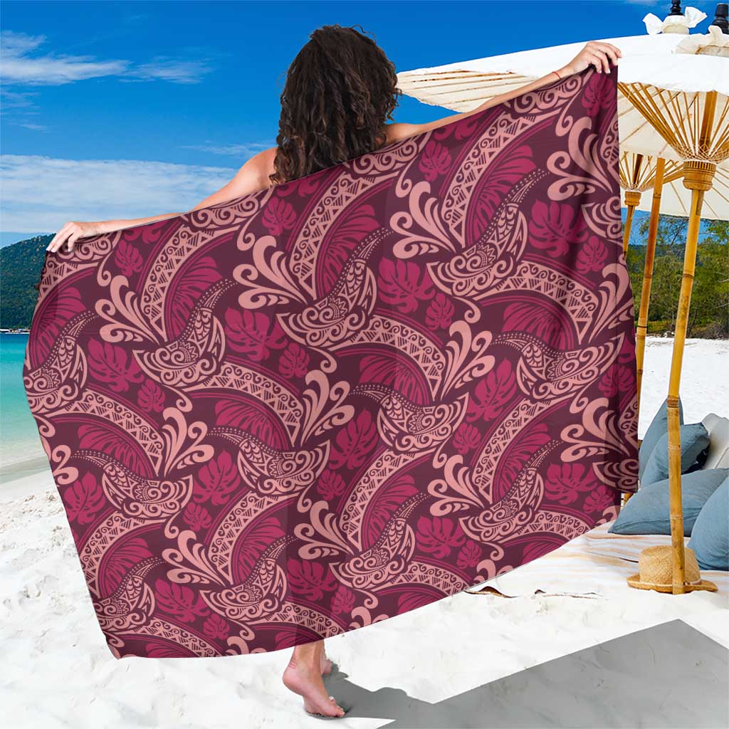 Sweet Pink Monstera Sarong Polynesian Tribal Pattern - Polynesian Pride