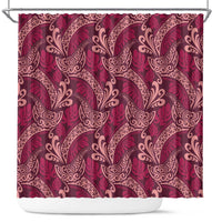 Sweet Pink Monstera Shower Curtain Polynesian Tribal Pattern - Polynesian Pride