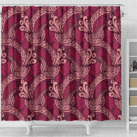 Sweet Pink Monstera Shower Curtain Polynesian Tribal Pattern - Polynesian Pride