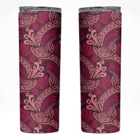 Sweet Pink Monstera Skinny Tumbler Polynesian Tribal Pattern LT01 Pink - Polynesian Pride