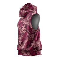 Sweet Pink Monstera Sleeveless Hoodie Polynesian Tribal Pattern LT01 - Polynesian Pride