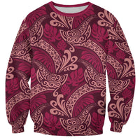 Sweet Pink Monstera Sweatshirt Polynesian Tribal Pattern LT01 Unisex Pink - Polynesian Pride