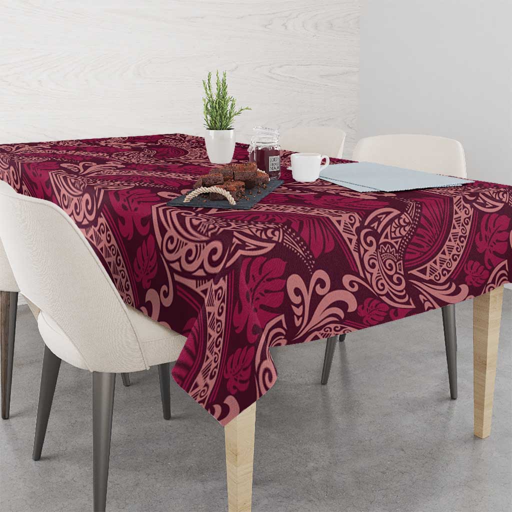 Sweet Pink Monstera Tablecloth Polynesian Tribal Pattern LT01 - Polynesian Pride