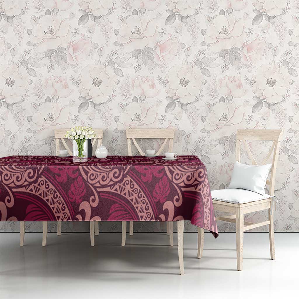 Sweet Pink Monstera Tablecloth Polynesian Tribal Pattern LT01 - Polynesian Pride