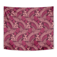 Sweet Pink Monstera Tapestry Polynesian Tribal Pattern - Polynesian Pride