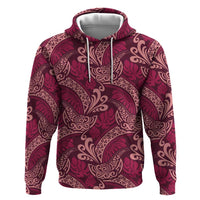 Sweet Pink Monstera Zip Hoodie Polynesian Tribal Pattern LT01 Pullover Hoodie Pink - Polynesian Pride