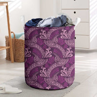 Royal Purple Monstera Laundry Basket Polynesian Tribal Pattern LT01 Purple - Polynesian Pride