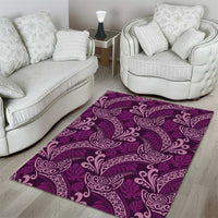 Royal Purple Monstera Area Rug Polynesian Tribal Pattern - Polynesian Pride
