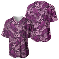 Royal Purple Monstera Baseball Jersey Polynesian Tribal Pattern LT01 - Polynesian Pride