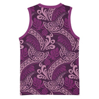 Royal Purple Monstera Basketball Jersey Polynesian Tribal Pattern LT01 - Polynesian Pride