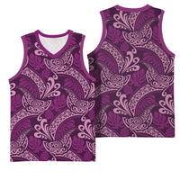 Royal Purple Monstera Basketball Jersey Polynesian Tribal Pattern LT01 - Polynesian Pride